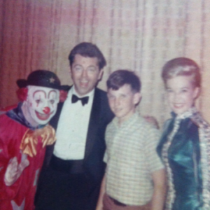 Photo by DG of Rebo, Mark Wilson, Mark Merchant, and Nani Darnell, Oct. 1968 backstage at Southeastern Fair ALLAKAZAM show, where David worked as an assistant.